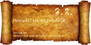 Horváth Kristóf névjegykártya