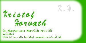 kristof horvath business card